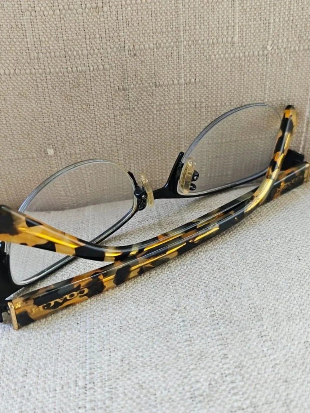 Coach Women Eyeglasses Frame HC5078 Satin Black/Honey Mosaic Eyewear Glasses